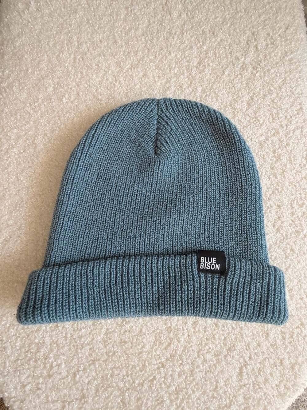 Cute Blue Knit Beanie with Cuff Like New